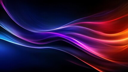 Vibrant neon waves create a dynamic background.