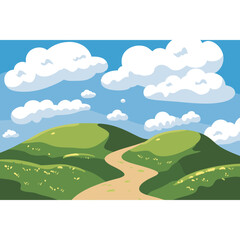 Obraz premium Landscape clouds hills sky vector