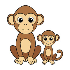 Obraz premium A heartwarming scene of a mother monkey gently cradling her baby, symbolizing love, care, and bond. Their connection radiates warmth, tenderness, and the beauty of family.