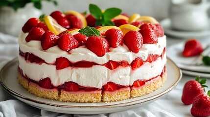 Cake with lemon cream filling
