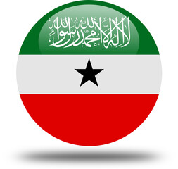 somaliland  flag -- 3D Circular Icon, High-Resolution PNG National Symbol for Web and Print	