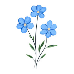 Naklejka premium A blue wildflower clip art flowers illustration graphics vector