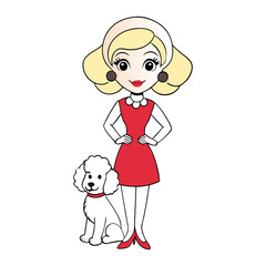 An elegant girl in a chic outfit, holding her fashionable little puppy. Stylish and graceful, this duo embodies charm, sophistication, and a love for trendy accessories.