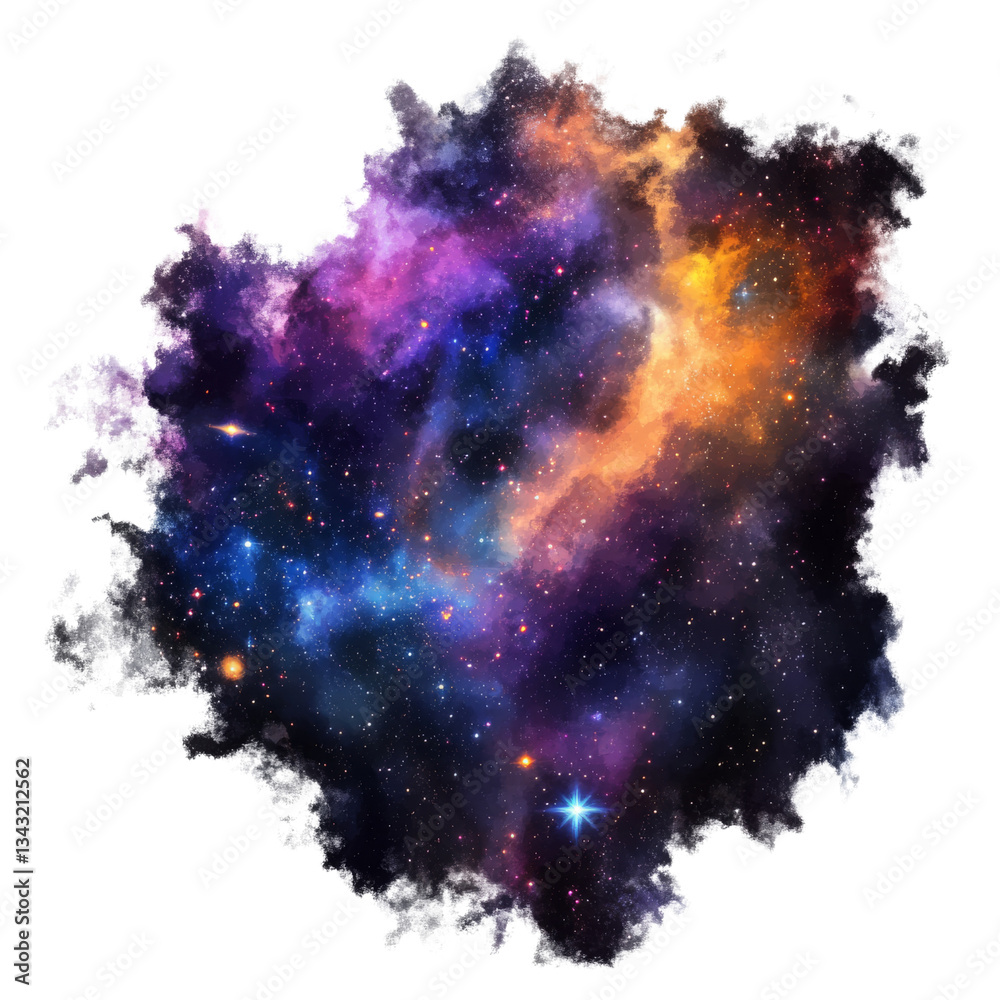 Wall mural a colorful and bright depiction of a cosmic nebula in space