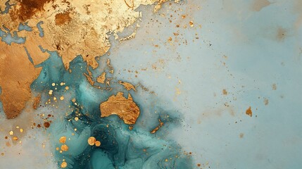 A stylized gold-and-marble pattern subtly infused with historic map details