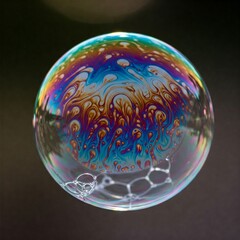 soap bubbles isolated on black
