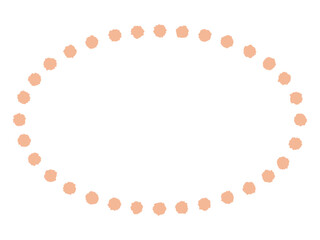 水玉模様で囲んだ楕円形の装飾枠