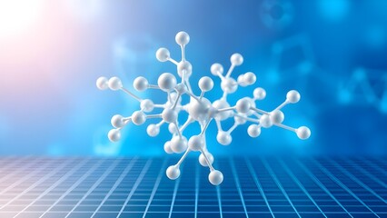 Fototapeta premium 152879 3d illustration of molecule model. Science background wit. Ai generated.