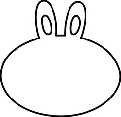 うさぎの形の吹き出しイラスト