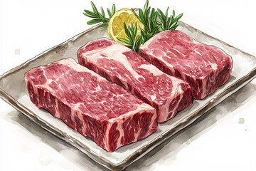 Obraz premium fresh raw beef on a plate
