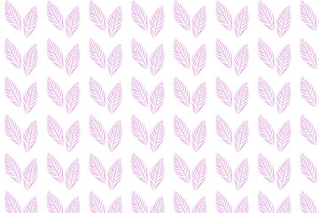 Seamless pattern with lilac leaves. White background. Cute pattern with leaves. Vector texture.