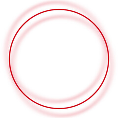 Two concentric red circles with a soft glow effect, set against a white background.