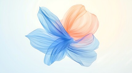 Abstract Floral Swirl for Pastel Hues, Light Background.