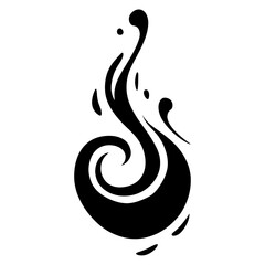 Water splash minimalist swirl black vector