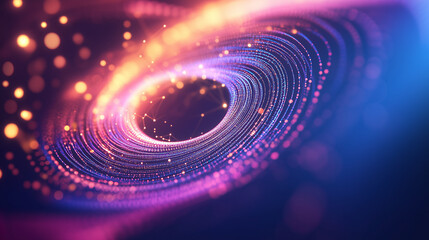 Obraz premium An abstract sci-fi background of digital line particles and geometric connections, symbolizing future technology, blockchain networks, and deep space data visualization.