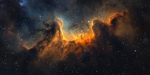 Fototapeta premium A beautiful celestial nebula with stars and vibrant cosmic clouds