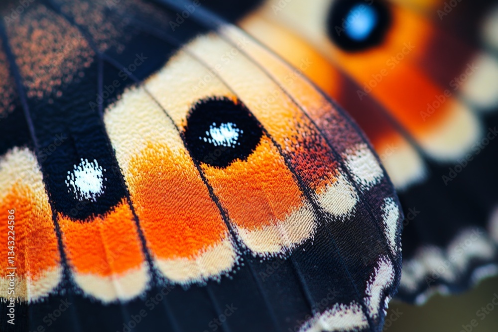 Poster vibrant butterfly wings showcasing intricate patterns in natural light