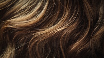 Naklejka premium Close-up of light brown wavy hair texture.