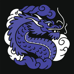Japanese Dragon Symbol Vector design 