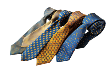 Colorful collection of ties displayed elegantly on a white background showcasing various patterns and textures for formal occasions