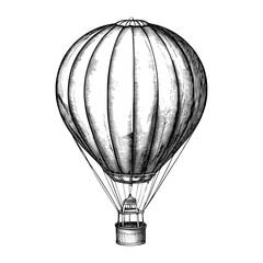 Obraz premium Hot air balloon vintage style art vector