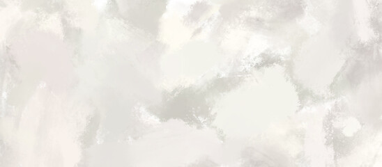 Artistic painterly textured wide horizontal background, elegant minimalist white and beige warm neutral wallpaper design