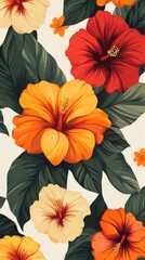 Fototapeta premium Patrón de flores tropicales