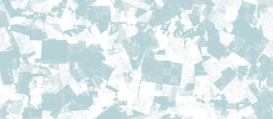 Retro texture blue white geometric stamp textured fun cool tone wallpaper illustration, wide background or banner design