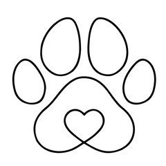 heart shaped footprint clipart vector