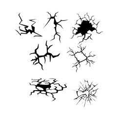 vector silhouette of a wall crack