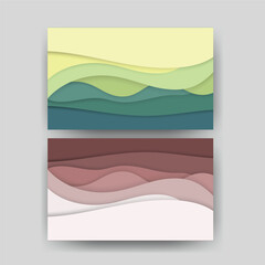 Abstract layered design with wavy shapes