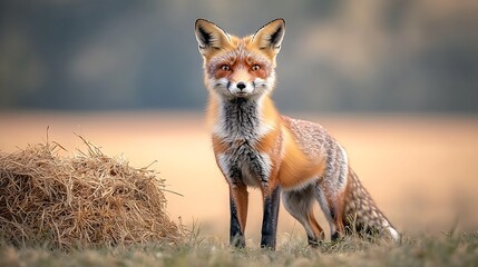 Fototapeta premium Red fox in field