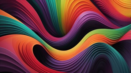 Psychedelic Wavy Abstract Poster