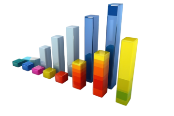 Modern bar chart displaying data trends in vibrant colors, showcasing growth and analysis