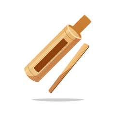 Indonesian tool alarm kentongan bamboo isolated on white background.
