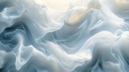 Obraz premium Abstract waves in soft pastel hues with textured fluid motion