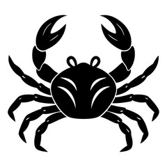crab black silhouette vector, Simple silhouette Design vector icon with white background.