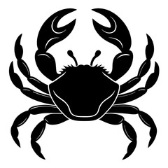 crab black silhouette vector, Simple silhouette Design vector icon with white background.