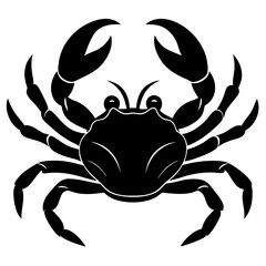 crab black silhouette vector, Simple silhouette Design vector icon with white background.