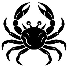 crab black silhouette vector, Simple silhouette Design vector icon with white background.