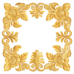 Gold decorative ancient Greek frame graphics pattern floral vector