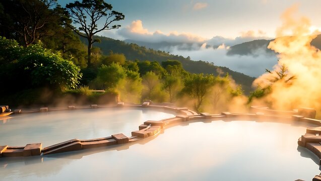 "Stunning Hot Spring Scenery in Beitou Forest, Taiwan"