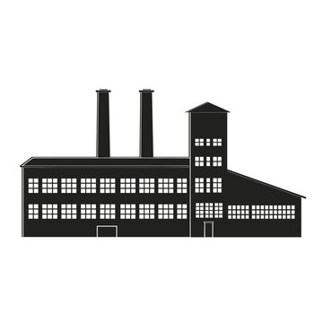 black factory building silhouette clip art preview