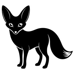 Fox black silhouette vector, Simple silhouette Design vector icon with white background.