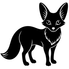 Fox black silhouette vector, Simple silhouette Design vector icon with white background.