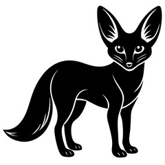 Fox black silhouette vector, Simple silhouette Design vector icon with white background.