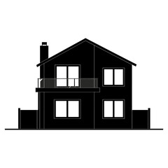 Contemporary suburb house architecture illustration silhouette vector