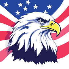 Vsai majestic bald eagle representing american freedom and pride