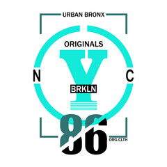 Urban bronx NYC letter Y BRKLN 86 design vector