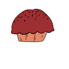 hand drawn cupcake